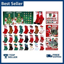 Sock Advent Calendar 2025 Funny Christmas Fluffy Socks for Adults 24 Days Christ