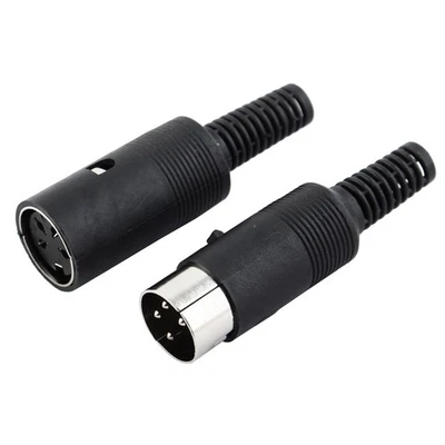 Paire de connecteurs audio AV DIN 4 broches femelle + mâle noir auto - Photo 1/3