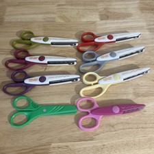 Fiskars Paper Edgers Scissors Lot Of 6 Stamp, Victorian, Lightning, And More