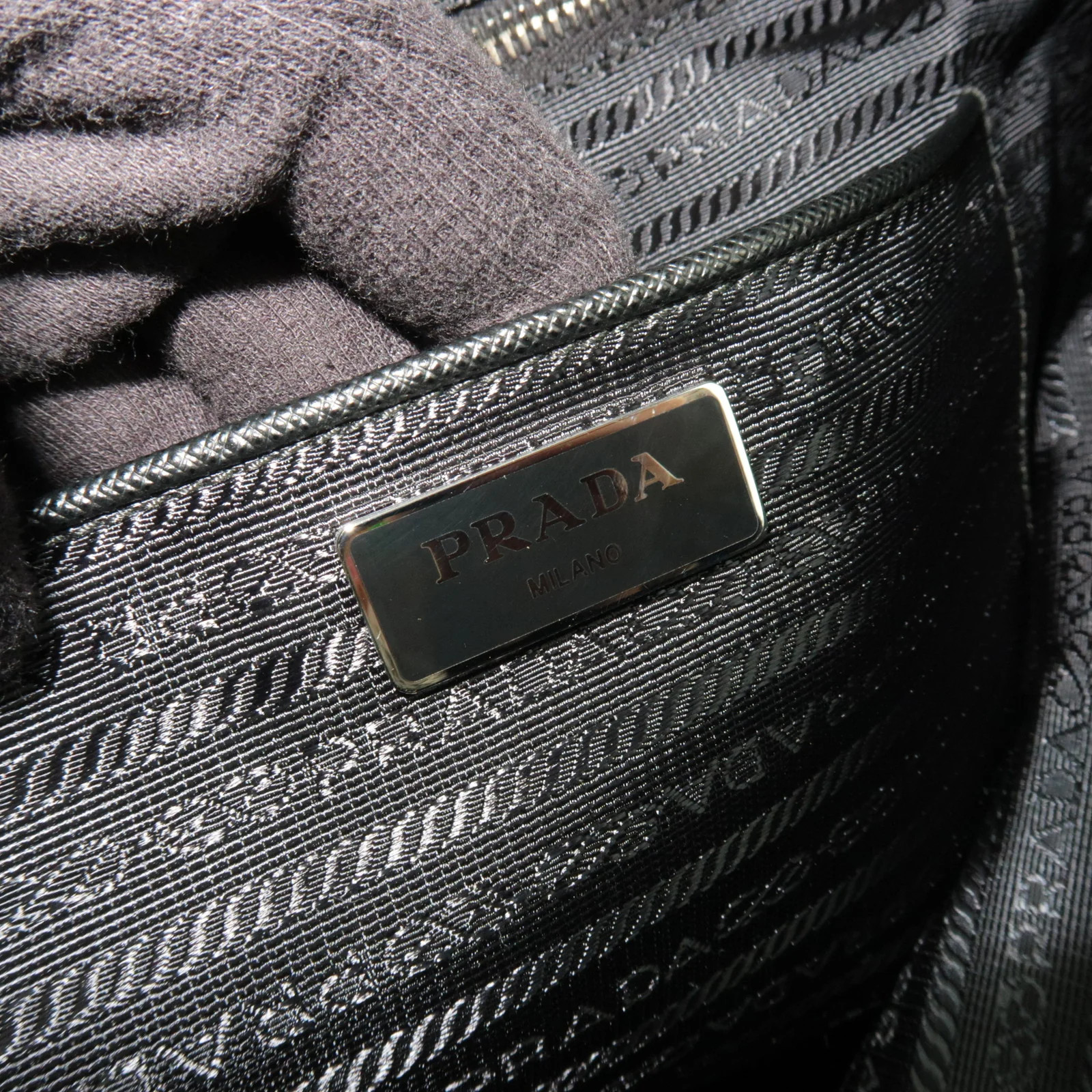 PRADA 2Way Handbag Nylon Leather Black 1BG696 Authentic thumbnail 19