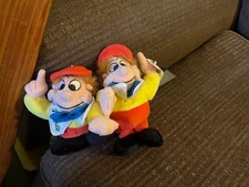 Disney Store Alice In Wonderland Tweedle Dee & Dum Bean Bag Plush