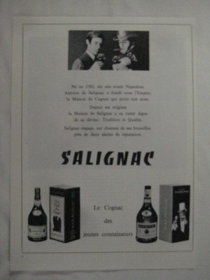 print ad 1969 Salignac Cognac high end luxury French 8x11'' A91