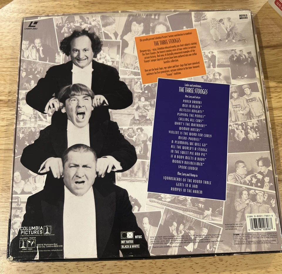 The Three Stooges Comedy Classics 3 X LaserDisc Box Set Collection W/ Poster LD - Image 2 of 4