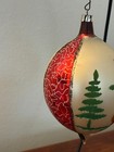 Vintage 1950s Tree Cutter Glass Jumbo Teardrop Christmas Ornament 6”  Poland — photo 4