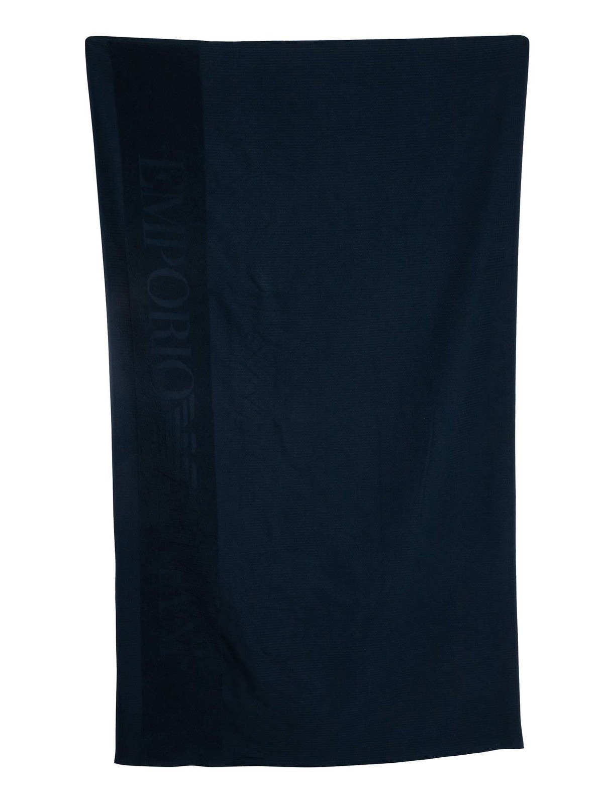 Emporio Armani Waffle Weave Beach Towel, Blue - One Size