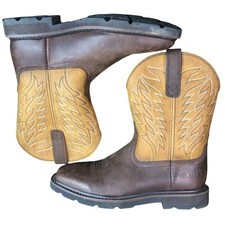 Ariat WorkHog Men's Western Pull-On Work Boots Square Toe Brown H  O EH