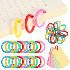 120 Pcs Plastic Loose Leaf Binder Rings Disc Mini 24mm Book for Flashcards