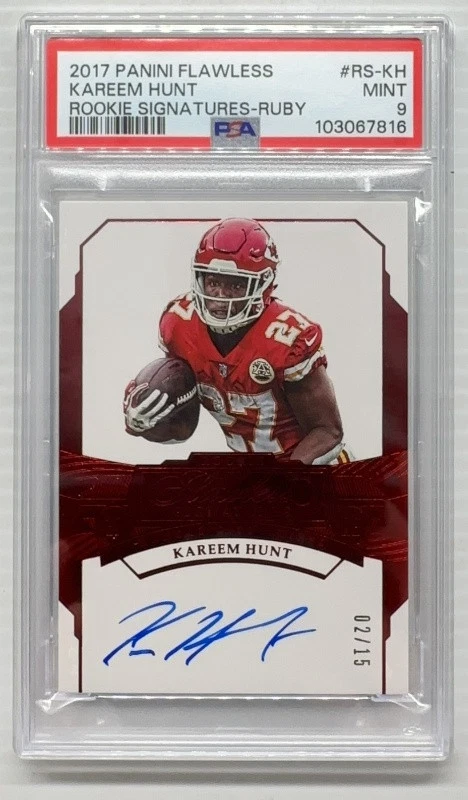 Kareem Hunt Panini Flawless Rookie Signatures #RSKH Ruby