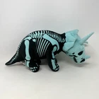 Adventure Planet Skeleton Triceratops Plush Stuffed Dinosaur Black Blue 16" READ