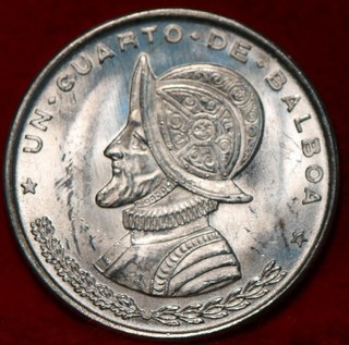 Uncirculated 1961 Panama 1/4 Balboa Silver Foreign Coin