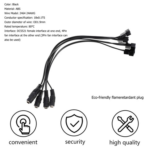 5 PCS Netzteilkabel Gleichstromanschluss Adapterkabel Für Lüfter - 第 6/12 張圖片