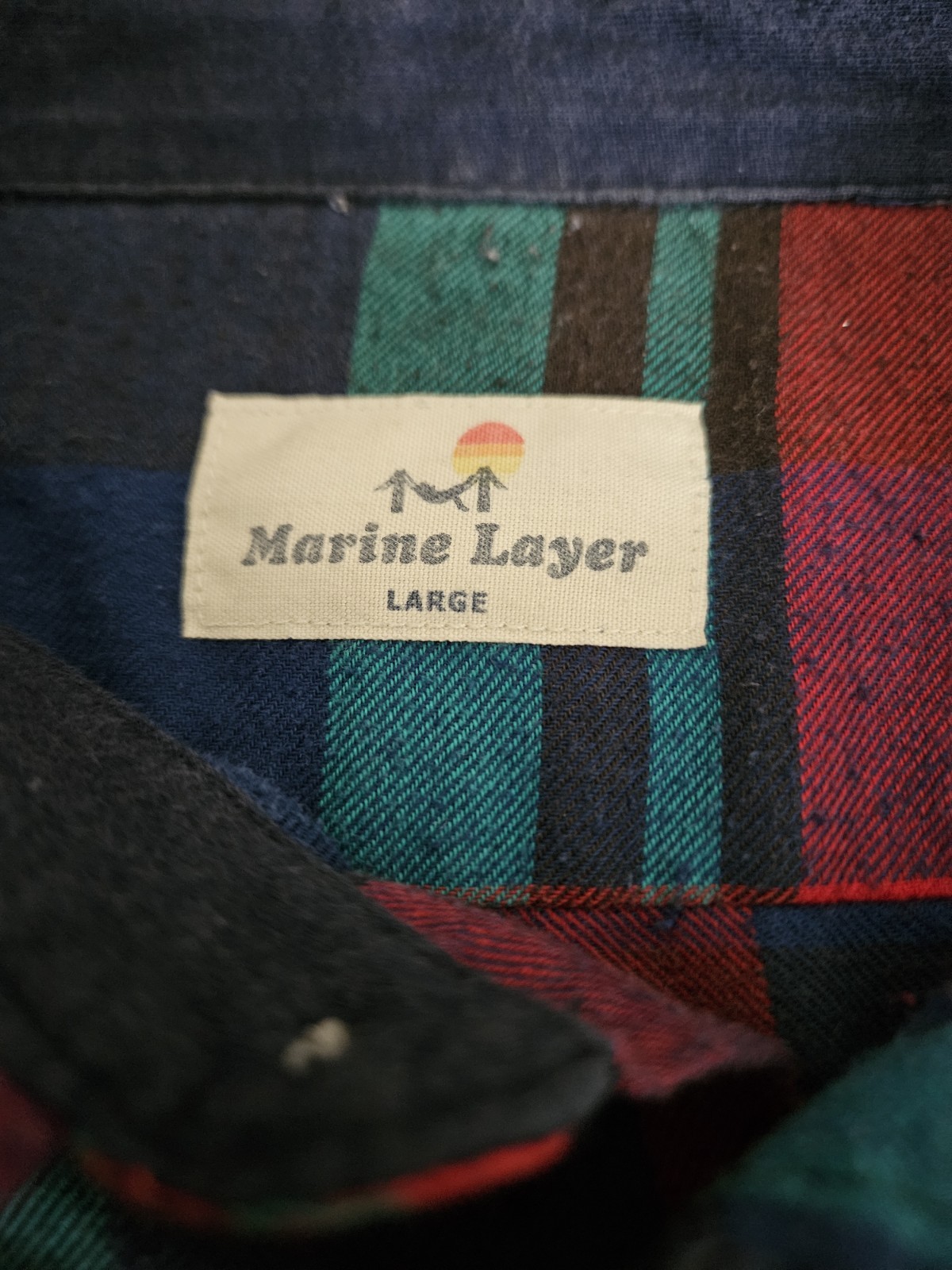 Marine Layer Button Down Multi Plaid Long Sleeve … - image 3
