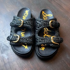 Sam Edelman Women  s Black  Gold Braided Tiffanie Sandals Size 9M New w/o Box