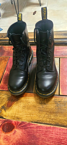 Dr. Martens AIRWALK BLK Combat Boots Lace-Up Round Toe M US 7 EU 38