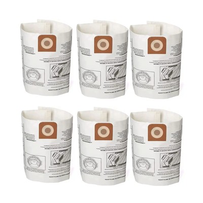 Pack 6 Vacuum Bags For Craftsman 16 to 20 gallon Shop Vac and Ridgid 16 Gal S...