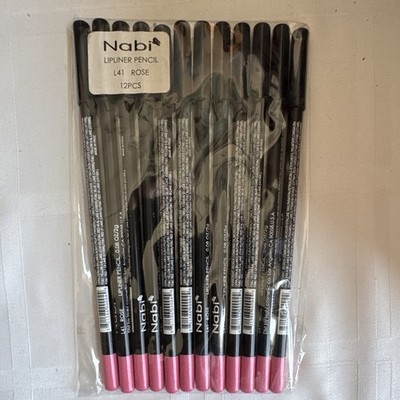 NABI LIPLINER PENCIL SET, L41 ROSE, LIP LINER, PENCIL, L41, #12 PACK