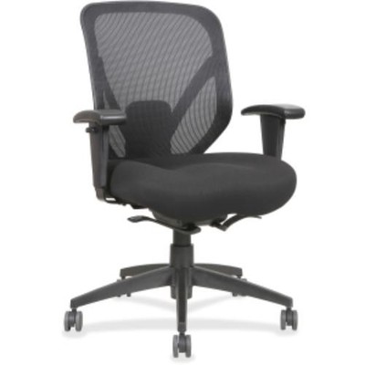Lorell Self-tilt Mid-back Chair - Black - Fabric Seat - 28.1'' X 22.9'' X 41.8''