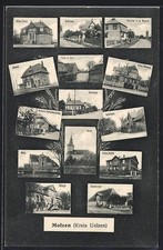 Ansichtskarte Molzen / Uelzen, Bahnhof, Dorfstrasse, Mühle 