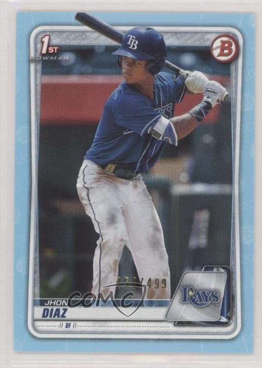 2020 Bowman Prospects Sky Blue 454/499 Jhon Diaz #BP-30 0k5z