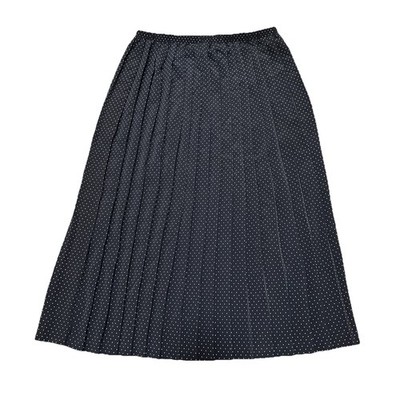 Liz Baker Essentials Skirt Women s 2X Black White Polka Dot Pleated Maxi Vintage