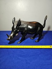 African Wooden Carved Animal (Warthog) - 24cm Long 16cm Tall