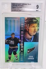 2002-03 Be A Player Ultimate Memorabilia Rookies Steve Eminger GRADED 9