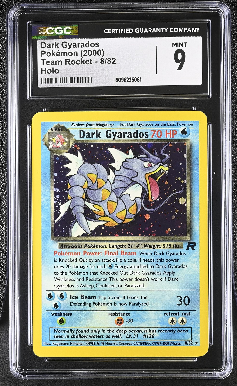 CGC 9 MINT Dark Gyarados 2000 Team Rocket 8/82 Holo Pokemon Card