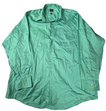 Arrow Shirt Men's Size 17 1/2 34/35 Teal Fitted Button Up Long Sleeve No Iron