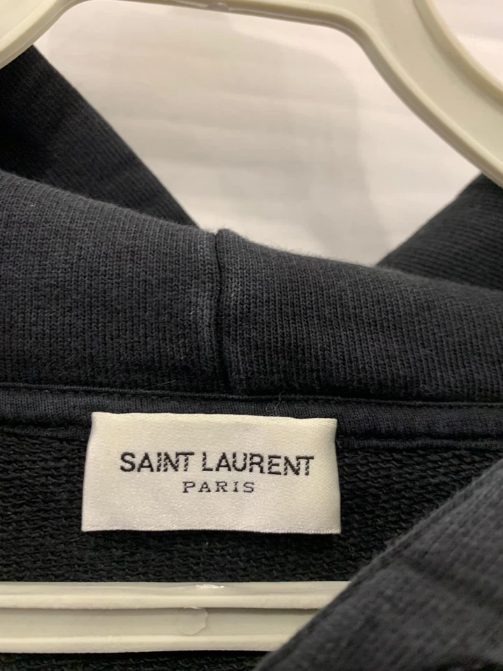 Sudadera con Capucha Saint Laurent Paris Para Hombre Grande Negra Logo Estrella Hecha en Italia YSL #124 Foto 3 de 4