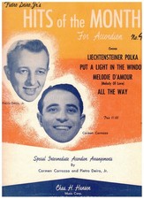 PIETRO DEIRO JR'S. HITS FOR ACCORDION No. 4 ACCORDION MUSIC BOOK NOS