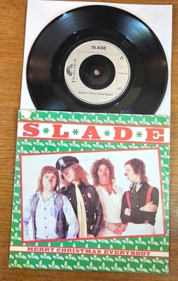 SLADE ''Merry Christmas Everybody / Don't Blame Me'' UKS 80s RE PS 45 GLAM 70s 7''