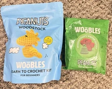 Woobles Peanuts Woodstock Beginner Crochet Kit with Hook and Winter Outfit