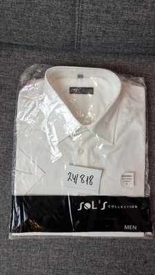 Herren Hemd Kurzarm Größe M Weiß Marke Sols Collection Neu Verpackt Art 24/818