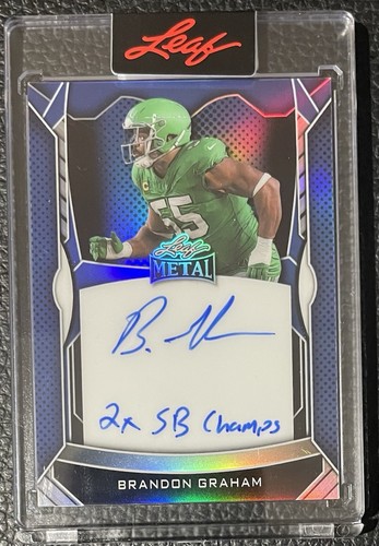 BRANDON GRAHAM 2025 Leaf On Card Auto Inscription "2x SB Champs" Eagles #1/100 - Picture 1 of 6