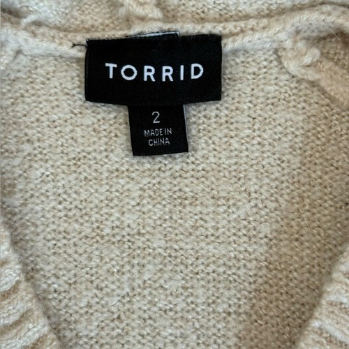 Torrid Raglan Hoodie Sweater Rainbow Lips Oatmeal Womens Size 2X - Picture 10 of 14