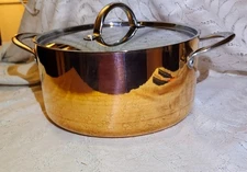TWO BergHOFF Tri-Ply Polished Copper Cookware NWB