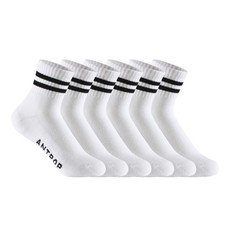 Quarter Crew Cotton Heel Tab Athletic Running Cushion 6 Pairs Socks, White, 9...