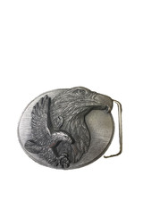 Vintage Siskiyou 1990 THE EAGLE Pewter Belt Buckle - Vintage 1982 3.5 Length