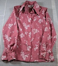 Vintage The Traveler By Connie Mauve Floral Button Down Blouse 10 Secretary Geek