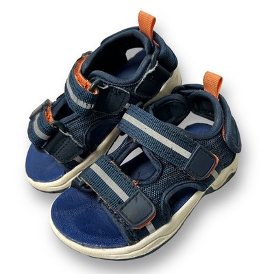 Boys Outdoor Sport Sandals Size 5 Toddler Navy Blue Hook & Loop Shoes