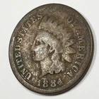 1884 United States Indian Head Cent Penny - Good (G) KM#90a - 8436