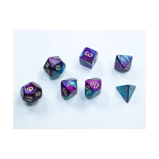 Chessex Gemini Dice Mini-Poly Set Purple & Teal w/Gold (7) New