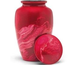 Cremation Urn for Human Ashes  Funeral Urn for Adults Remains Velvet Bag- Red
