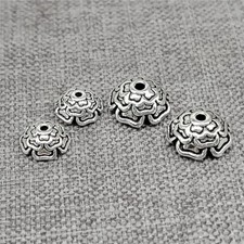 925 Sterling Silver Flower Bead Caps for Bracelet Necklace Spacer 5.5mm 7.5mm