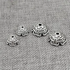 925 Sterling Silver Flower Bead Caps for Bracelet Necklace Spacer 5.5mm 7.5mm