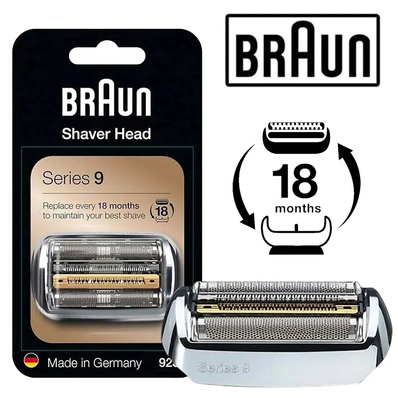 Braun Series 9 cartuccia rasoio 92S argento testina di ricambio NUOVA - Immagine 2 di 4