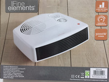 Fan Heater 3000W Electric Flat Upright 2 Heat Settings Cool Blow Thermostat 3KW
