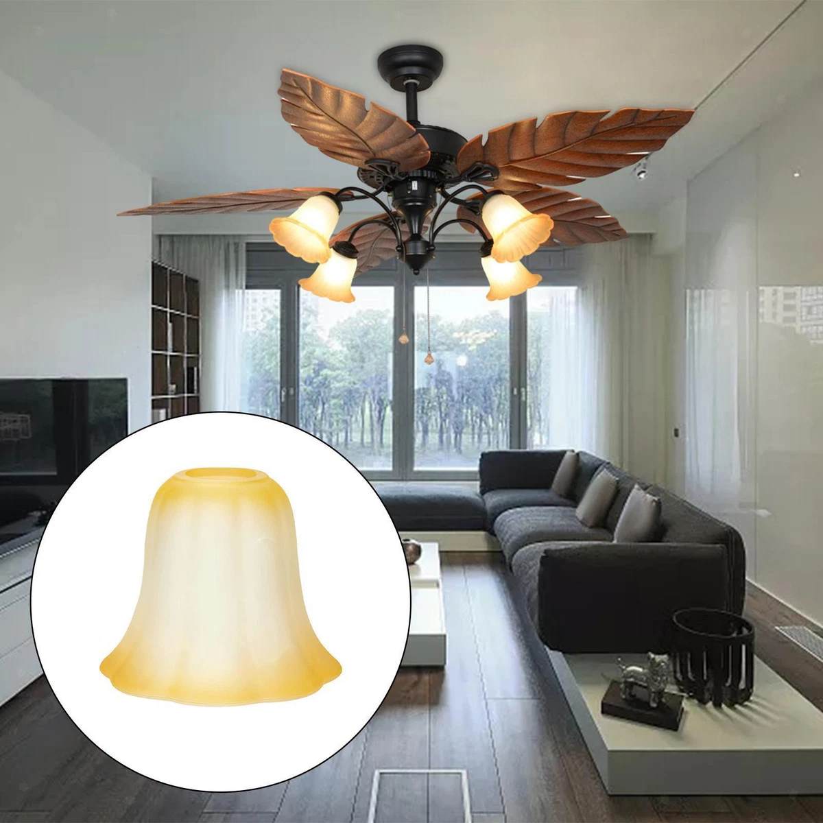 Ceiling fan shop frosted glass shade