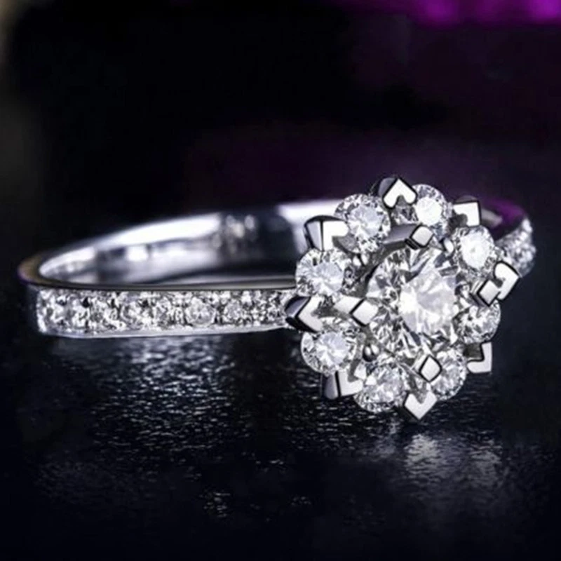 1ct Snowflake Cz Wedding Band Women s Jewelry 925 Silver