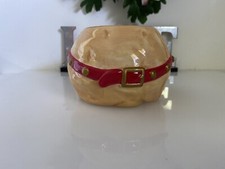 Holiday Candleholder Vintage Hallmark Santa Pants Ceramic Pottery Made In USA